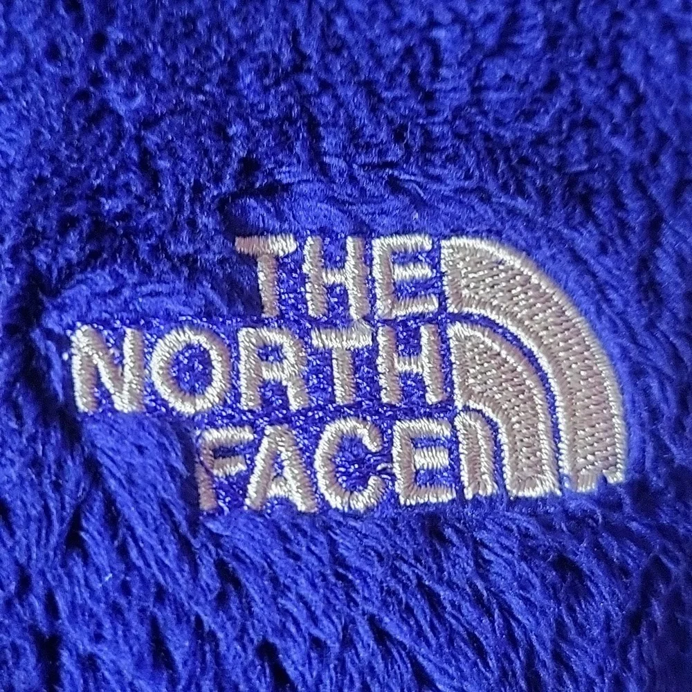 Y2K The Northface Teddy Bear 'Osito' Zip Up Jacket Coat Dark Royal Blue SZ:M
